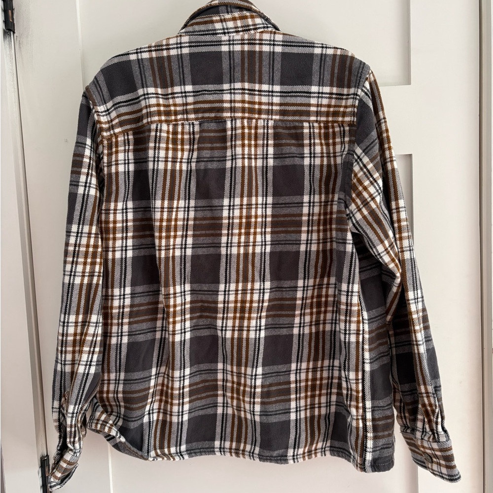 Only & Sons Grey & Brown Plaid Flannel Shirt Jacket size XL - Picture 7 of 7
